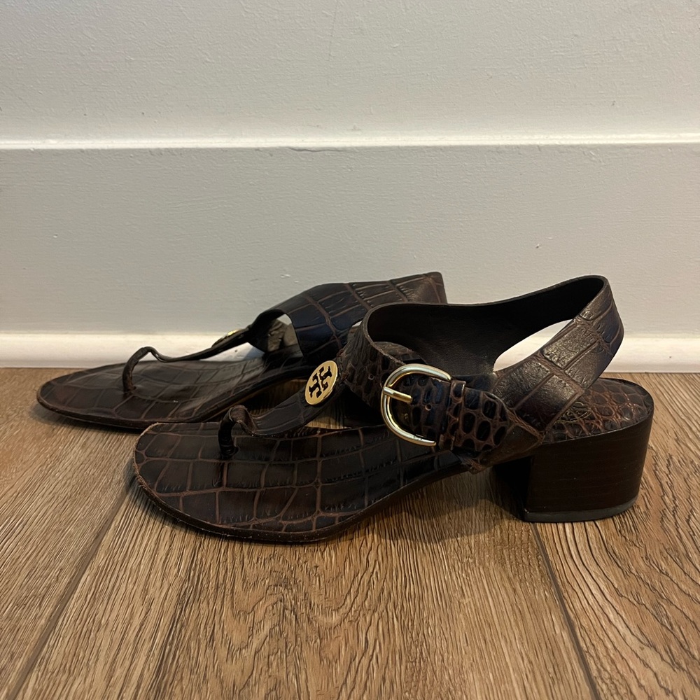 Tory Burch “Jamie Thong” Croc Sandal